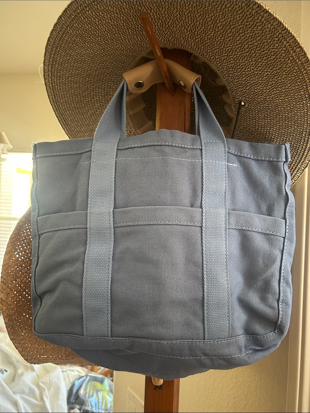 Source Unknown Light Blue Canvas Travel Tote